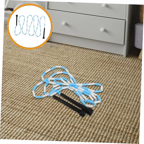 Vista 8 de PRETYZOOM Cuerda de saltar elástica con cuentas para adultos, cuerda de saltar con peso para ejercicio de fitness, entrenamiento de ritmo preescolar