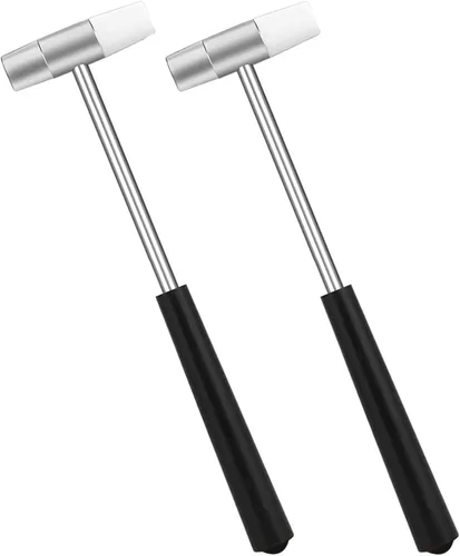 Vista 7 de Martillo pequeño de doble cabeza para proyectos pequeños, cabeza de plástico y cabeza de metal, mazo de joyería, mini mazo para reloj, afinación