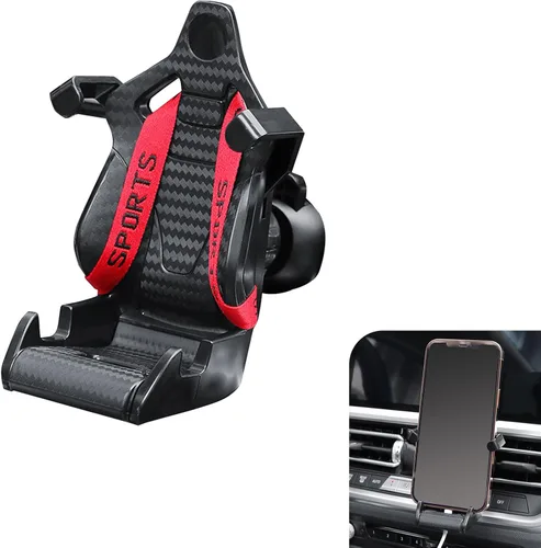 Vista 8 de Soporte de teléfono para ventilación de automóvil, soporte de teléfono celular de fibra de carbono, giratorio de 360°, ajuste adaptativo, universal