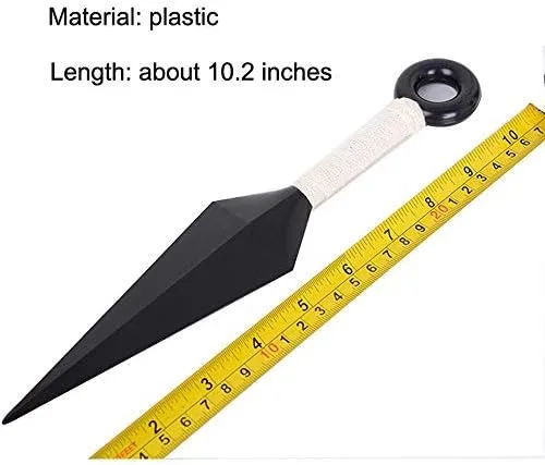 Vista 3 de Lanzadores de plástico Big Kunai - Cuchillas de lanzamiento japonesas Ninja Cosplay Blanco