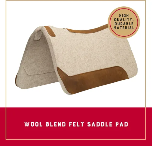 Vista 2 de Weaver Equine Almohadilla para silla de montar de caballo de fieltro de mezcla de lana contorneada de 30" x 30", almohadilla para sillín occidental