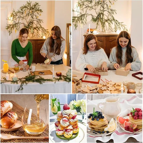 Vista 6 de Qinsihwn Paquete de 8 botellas de miel de plástico transparente de 16 onzas, contenedor de miel recargable de grado alimenticio, botella de miel