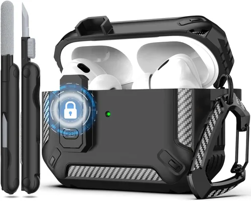 Vista 10 de RFUNGUANGO - Caja protectora para AirPods de 2° generación, modelo 2024, diseño espacial, compatible con Airpods Pro 1/2 y funciona con MagSafe