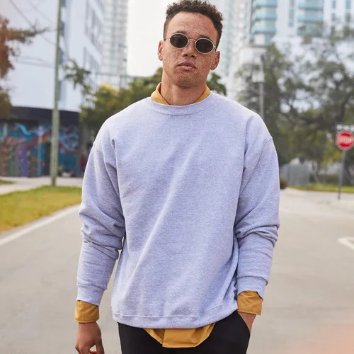 Vista 4 de Hanes EcoSmart Sudadera de forro polar, sin botones, para hombre, mezcla de algodón, sudadera con cuello redondo, paquete de1o2