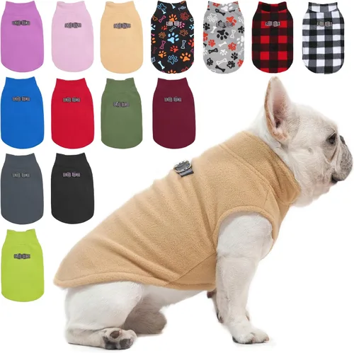 Vista 20 de BEAUTYZOO Chaleco de vellón para perros pequeños, de invierno y clima frío, con anillo en D, con anillo en D para correa, resistente al viento, pata