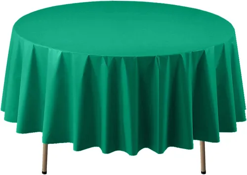 Vista 24 de Party Essentials Mantel redondo de plástico desechable de 84 pulgadas, 3 unidades, color negro