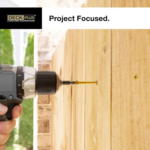 Vista 8 de Deck Plus Tornillos para valla y madera exterior con revestimiento epoxi de 2 pulgadas #8 x 2 Torx/Star Drive incluido, rosca gruesa, tornillo