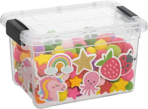 Vista 16 de Superio Contenedores de almacenamiento de plástico transparente con tapa, caja de 4.5 cuartos, contenedores organizadores, contenedor de plástico