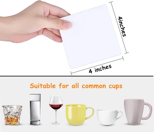 Vista 3 de 12 azulejos de cerámica para posavasos blancos 4x4 sin esmaltar, manualidades de bricolaje, cerámica lista para pintar