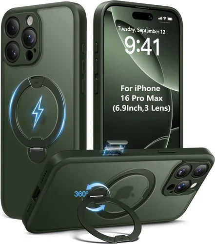 Vista 36 de Funda magnética mejorada para iPhone 14 Pro, soporte irrompible y magnético, protección de grado militar, funda para teléfono compatible