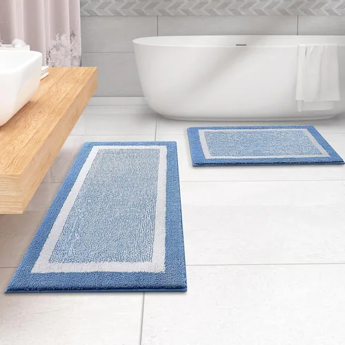 Vista 22 de OLANLY Alfombras de baño 30x20, tapete de baño de microfibra extra suave y absorbente, antideslizante, lavable a máquina, secado rápido, alfombra