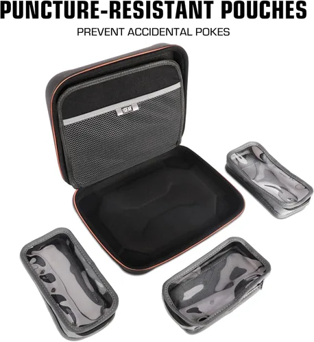 Vista 9 de USA Gear Estuche de Dardos Semi Rígido XL - Estuche Protector para Juego de Dardos de 15 Piezas, Puntas, Plumas y Ejes, y más Accesorios - Diseño