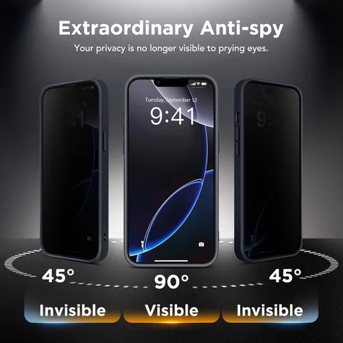 Vista 2 de GolbinBox - Funda magnética para iPhone 13 Pro Max, compatible con MagSafe, protección de cámara, protector de privacidad, funda translúcida mate, a