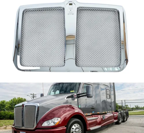 Marco de rejilla cromado con pantalla de repuesto para Kenworth T680 L29-6155-100 L45-6064-110 2015-2022