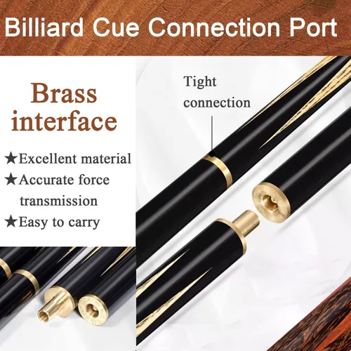 Vista 5 de Tacos de billar profesionales 3/4 Billiard cue Black No. 8 Chinese No. 8 cue Snooker with Box 10MM/9.5MM(Color:3,Size:9.5MM)