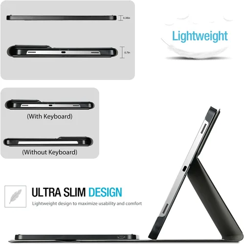 Vista 5 de ProCase Funda de teclado para Galaxy Tab S10+ 2024/S9+ Plus 2023 de 12.4 pulgadas con soporte para S Pen, teclado inalámbrico desmontable magnético