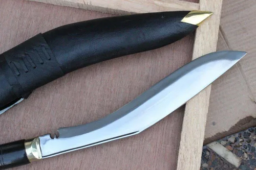 Vista 5 de 13" Service Kukri - Khukuri de acero de alto carbono, cuchillos forjados a mano, Kukris tradicional de Nepal