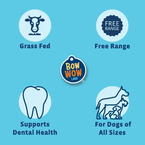 Vista 4 de Bow Wow Labs Palitos de carne de res para perros de 6 pulgadas, 100% natural, alimentada con pasto, carne de corral libre Bajo olor Masticables