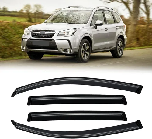Vista 152 de Viseras de ventana para Chevrolet Silverado y GMC Sierra 1500 Crew Cab 2014-2018, protectores de lluvia, deflector de ventilación, sombra humo