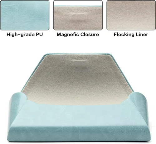 Vista 3 de Face Shadow Estuche para gafas de sol de cuero PU con cierre magnético para gafas de sol