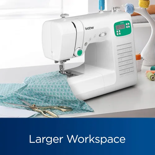 Vista 7 de Brother CE1155 Máquina de coser computarizada, 110 puntadas integradas, pantalla LCD, 7 prensatelas incluidos
