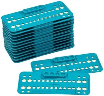 Vista 6 de Orto Dental Bandejas de soporte 25 piezas de bandejas desechables con 4 agujeros de mezcla (azul)