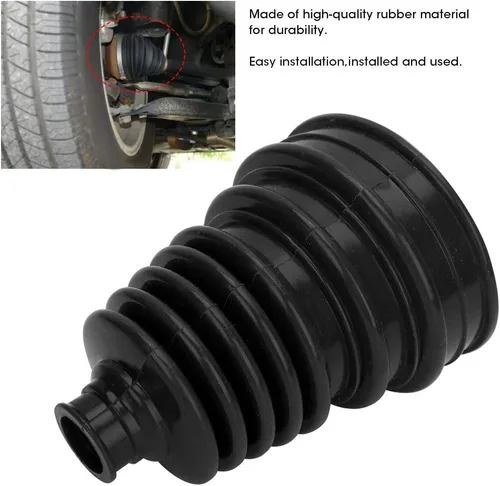 Vista 2 de Fydun CV Boot Cover Universal Silicone CV Axle Boot Dust Cover Ball Head Kit de abrazadera redonda de velocidad constante (negro)