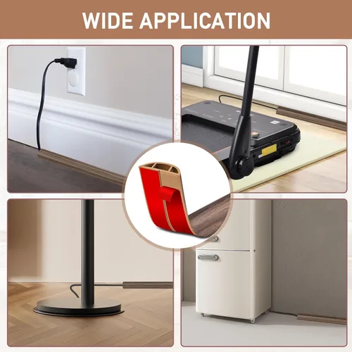 Vista 61 de Cubierta de Cable para Suelo Autoadhesiva Ocultador de Cables Cubiertas de Cable de Extensión para Suelo para Protector de Cable de Alimentación