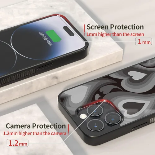 Vista 4 de Fundas estéticas de corazón para niñas para iPhone 6 7 8 11 12 13 14 15 16 Pro Max Plus Mini Xr Xs SE para Samsung Galaxy S20 S21 S22 S23 S24 Z Flip