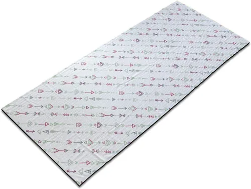 Lunarable Arrow Yoga Mat Towel, Vintage Diagonal Pattern in Pastel Colors Prehistoric Culture, Non-Slip Sweat Absorbent Yoga Pilates Workout Pad
