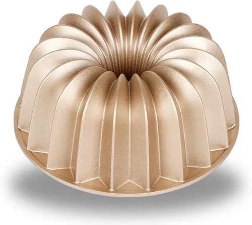 Vista 9 de Baker's Secret Antiadherente para molde estriado para tartas, moldes para hornear pasteles de aluminio fundido a presión resistente, revestimiento