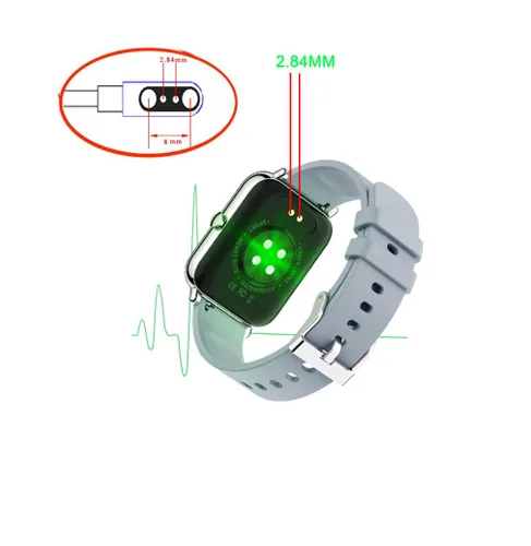 Vista 3 de Cable USB de carga táctil inteligente compatible con P22, P25, Y20, DT96, KW10 y KW20, reloj inteligente de 2 pines, cable de carga de succión