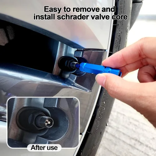 Vista 4 de Medsuo Kit de herramientas de extracción de núcleo de válvula de bicicleta, herramienta universal de reparación de núcleo de válvula de automóvil