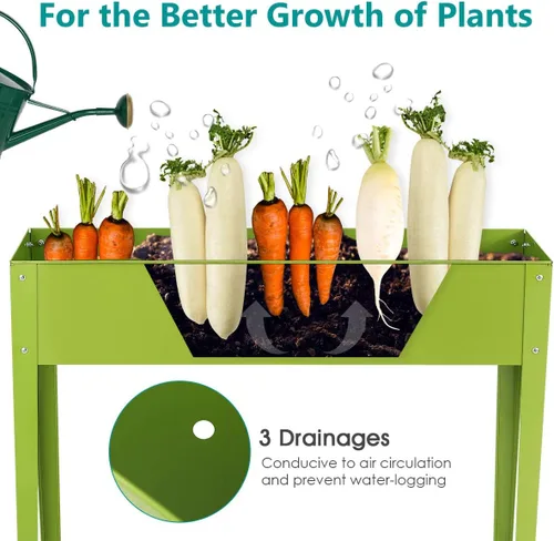 Vista 3 de Giantex macetero alto, elevado, para plantas, para jardín, para aire libre