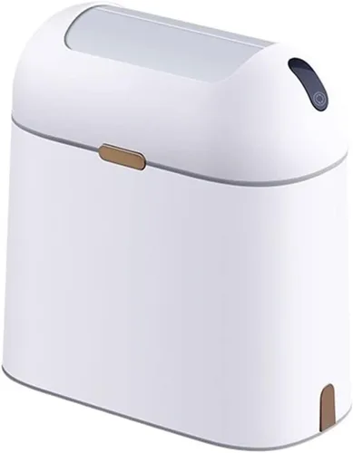HIHELO Cubo de basura inteligente para baño, cubo de basura eléctrico automático de inducción con tapa, contenedor de basura con sensor de gran