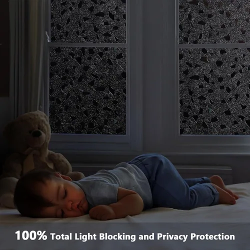 Vista 4 de LEMON CLOUD Película opaca total para privacidad para ventana, película decorativa para ventana, cubierta de vidrio esmerilado que oscurece, 100%