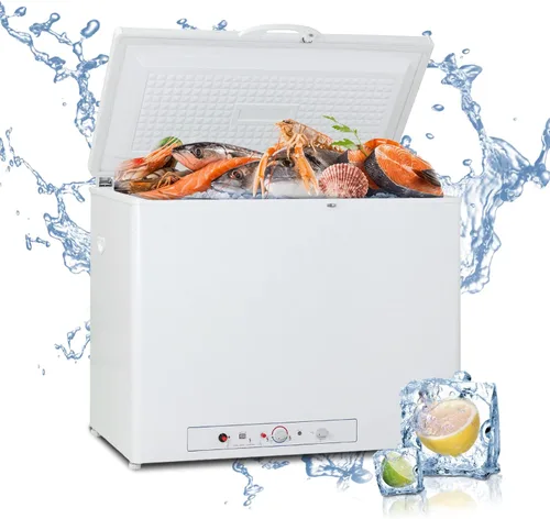 Congelador de propano de 7 pies cúbicos, congelador de pecho profundo de 110 V/LPG con cerradura, puerta abierta superior, congelador de gas de 2