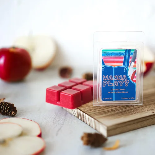 Vista 3 de The Candle Daddy Wanna Play? - Scary Candy Apple Scented Horror Movie Wax Melt - 1 Pack - 2 Ounces - 6 Cubes - Spooky Fun Gift Halloween October