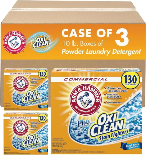 Vista 10 de Detergente en polvo Plus OxiClean de Arm & Hammer, aroma fresco, 45 cargas, 1.58 kilogramos (Paquete de 1) - El paquete puede variar