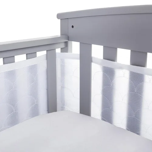 Vista 11 de BreathableBaby Forro transpirable de malla para cunas de tamaño completo, malla Deluxe de 4mm, rosa claro (Tamaño 4FS cubre 3 o 4 lados)