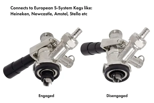 Vista 4 de Strange Brew CECOMINOD089184 Sistema de grifo de acoplador de cerveza de barril europeo Kegerator S - Manija de palanca