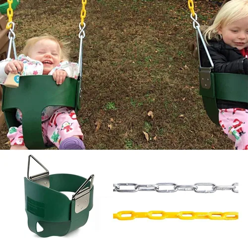 Vista 4 de Asiento de columpio de cubo completo con respaldo alto para niños pequeños, accesorios para columpios