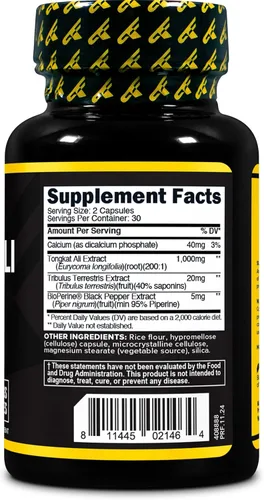 Vista 4 de Primaforce Tongkat Ali (1000 MG) 60 cápsulas - Complejo de extracto 200:1, 30 porciones