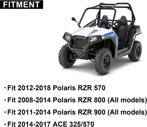 Vista 11 de CHEDA Seat Cover Kit, Compatible with 2012-2018 RZR 570/2008-2014 RZR 800/2011-2014 RZR 900/2014-2017 ACE 325/570, Leather Standard Black