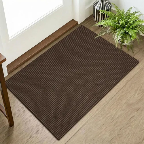 Vista 74 de KOZYFLY - Tapete para puerta de interior, lavable, pequeña, antideslizante, con respaldo de goma, felpudo de algodón para el hogar, color negro