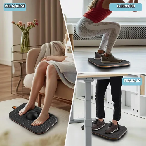 Vista 8 de 2-In-1 Standing Desk Balance Board & Foot Mat, Black