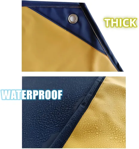 Vista 4 de Delantales de goma impermeables con bolsillos para lavavajillas, delantal impermeable para restaurante, correa ajustable para el cuello de 47