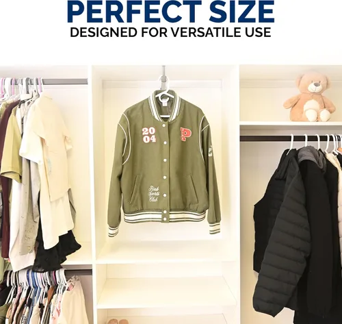 Vista 7 de Perchas de plástico súper resistentes, fabricadas en Estados Unidos, colgador blanco súper pesado, paquete de 24