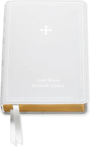 Let's Make Memories Biblia personalizada Biblia católica Nuevo y Antiguo Testamento Blanco Regalo de fe Personalizado con mensaje 9.4 pulgadas