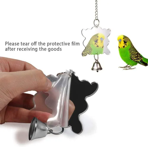 Vista 7 de Hamaca para pájaros con campana, para periquitos, cacatas, perritos y perritos